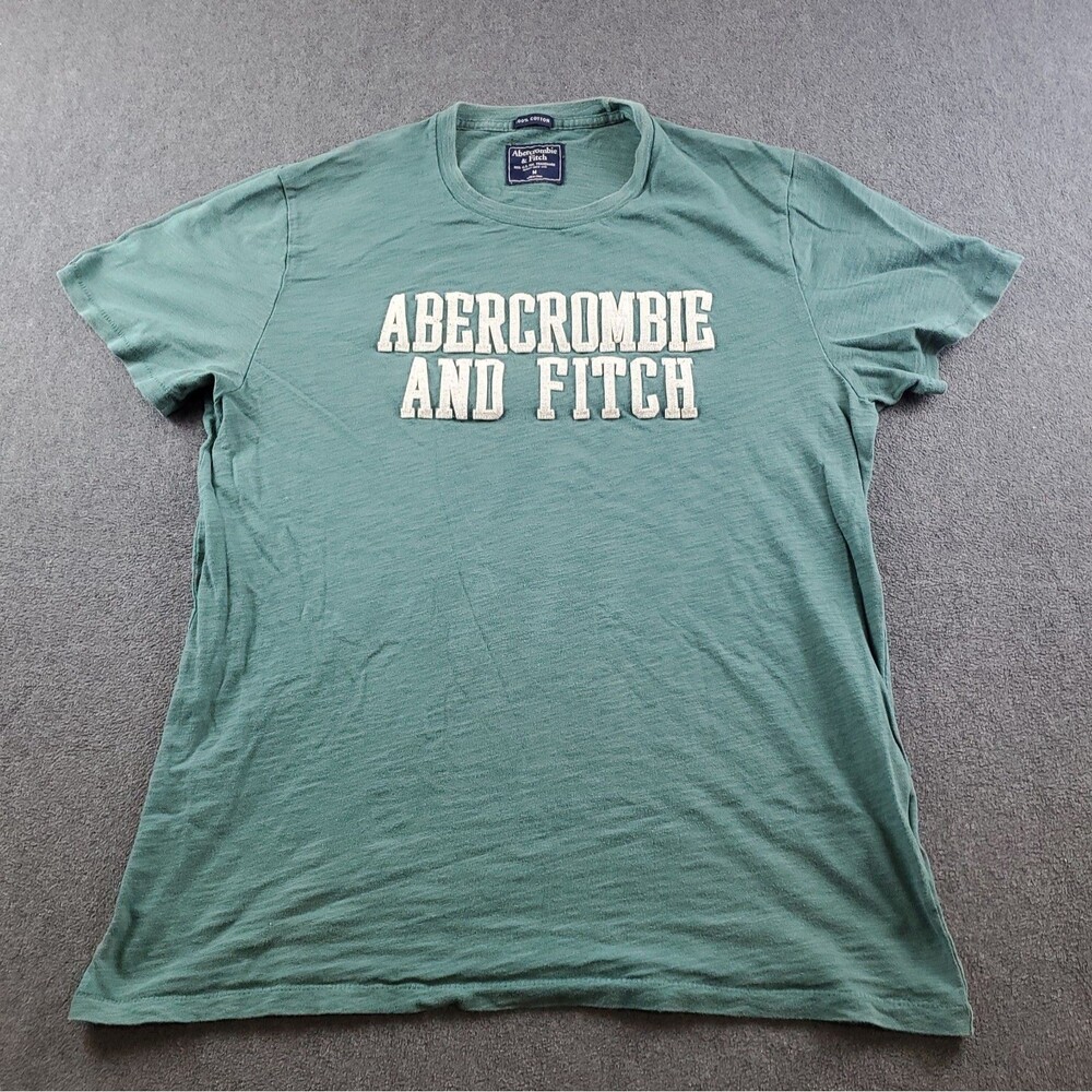 Vintage Abercrombie & Fitch T-Shirt Single Stitch Green Mens Size Medium